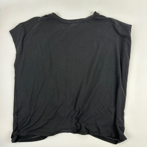 Time And Tru Blouse Womens XXXL (22) Black Cap Sleeve Twist Front - Picture 9 of 9